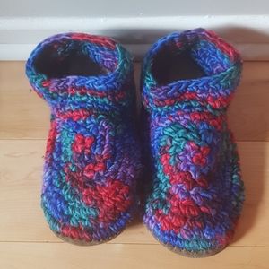 Padraig Cottage Slipper Womens Large Red Multi